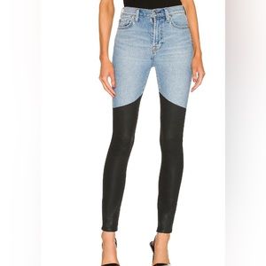 Pieced high waisted skinny